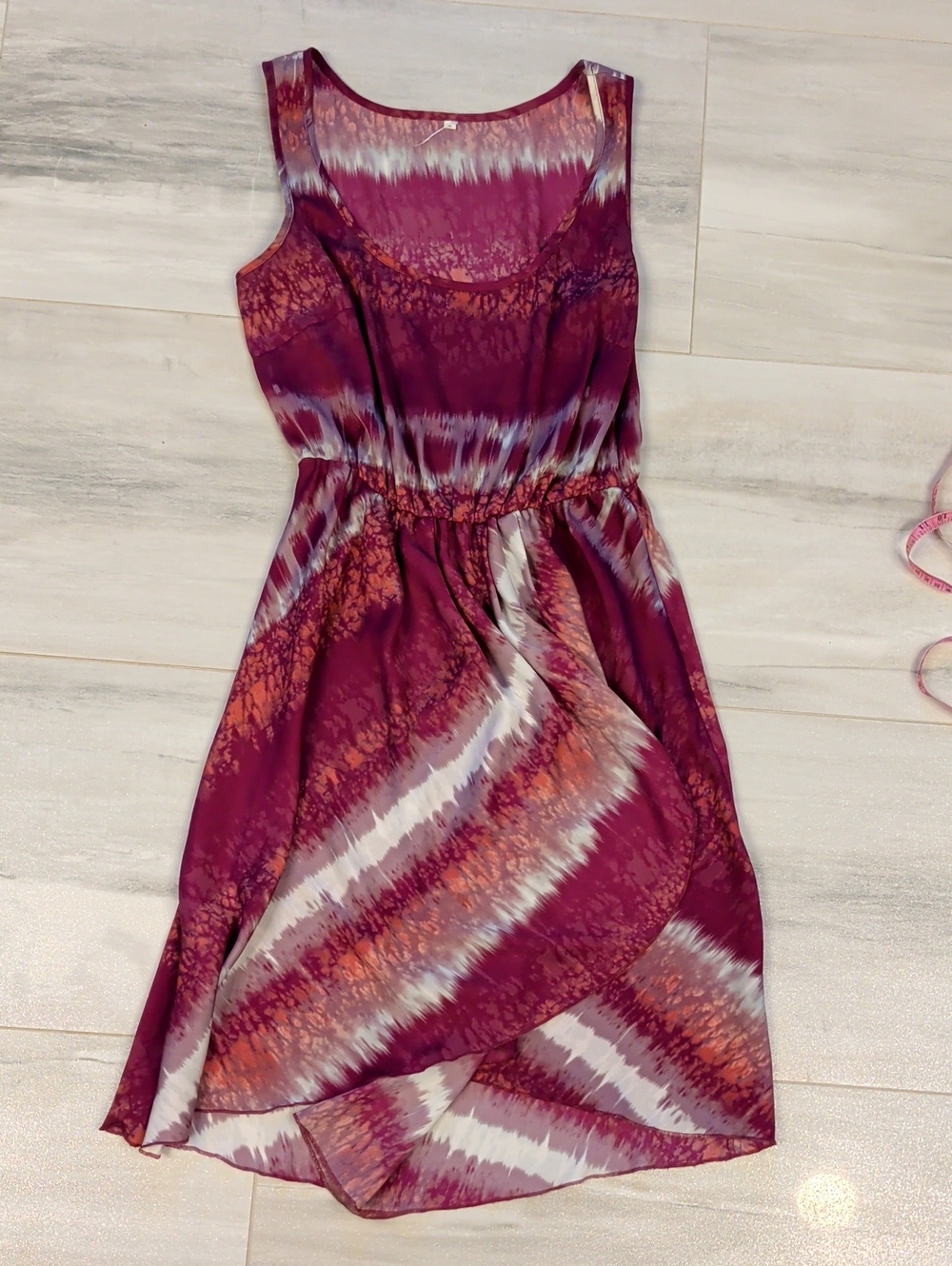 Willow & Clay Magenta and White Patterned Sleeveless Dress